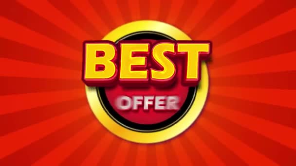 Best Offer Text Marketing Banner Video Footage Bold Font Suitable — Stockvideo