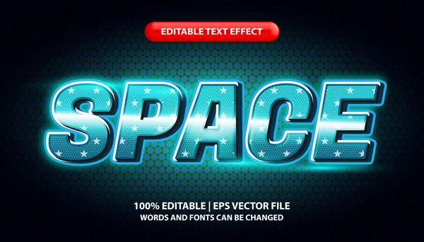 Texte Espace Modèle Effet Texte Modifiable Effet Lumière Bleu Néon — Image vectorielle