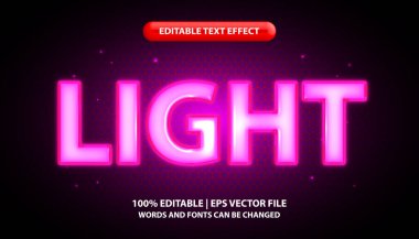 Hafif metin, düzenlenebilir metin efekti şablonu, neon ışık efekti metin biçimi