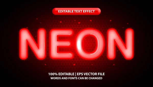 Texte Néon Modèle Effet Texte Modifiable Style Texte Effet Néon — Image vectorielle