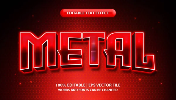 Texte Métal Style Effet Texte Modifiable Style Texte Effet Néon — Image vectorielle