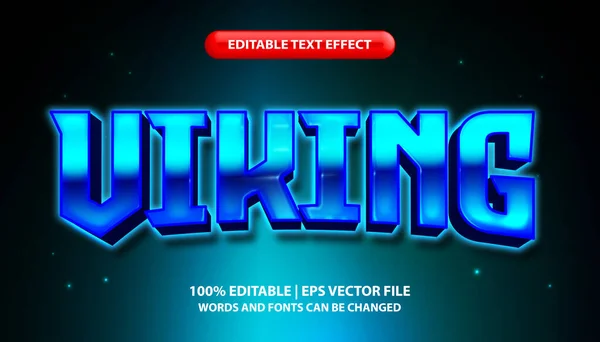 Texte Viking Style Effet Texte Modifiable Style Texte Effet Néon — Image vectorielle