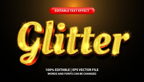 Texte Scintillant Modèles Effets Texte Modifiables Style Texte Effet Métal — Image vectorielle