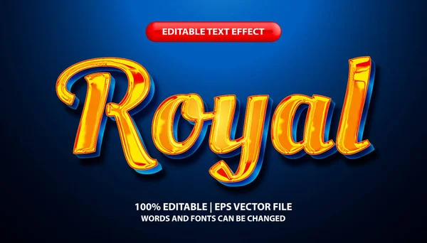 Texte Royal Modèle Effet Texte Modifiable Style Effet Texte Brillant — Image vectorielle