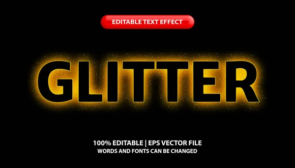 Texte Scintillant Style Effet Texte Modifiable Lumière Néon Avec Effet — Image vectorielle
