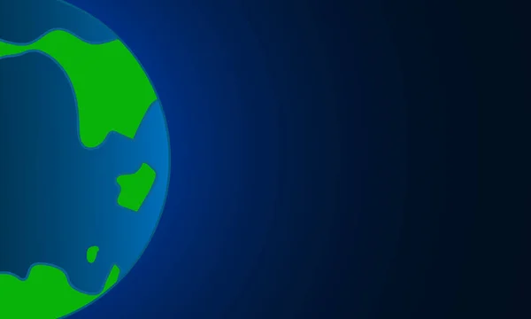 Planeta Terra Estilo Plano Com Espaço Livre Espaço Cópia Banner — Vetor de Stock