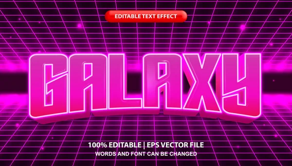Texte Galaxy Rétro Futuriste Néon Lumière Modifiable Style Effet Texte — Image vectorielle