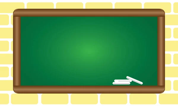 学校の緑のボードの範囲のスペースや無料のスペース 学校の壁に緑の黒板 — ストックベクタ