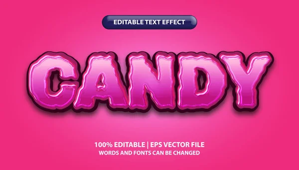 Süßigkeitstext Editierbarer Texteffekt Stil Fetter Rosa Farbverlauf Textstil — Stockvektor