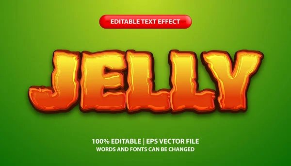 Texte Gelée Style Effet Texte Modifiable Style Texte Orange Collant — Image vectorielle