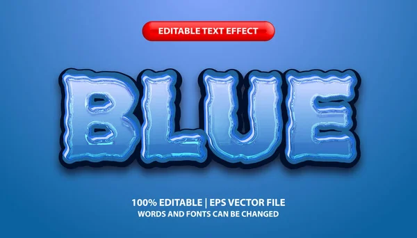 Texte Bleu Style Effet Texte Modifiable Style Texte Bleu Gras — Image vectorielle