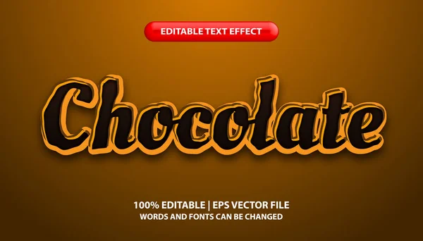 Schokoladentext Editierbarer Text Effekt Stil — Stockvektor