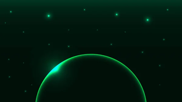 Futuristische Retro Neon Licht Abstracte Achtergrond Planeten Ruimte Met Sterren — Stockvector