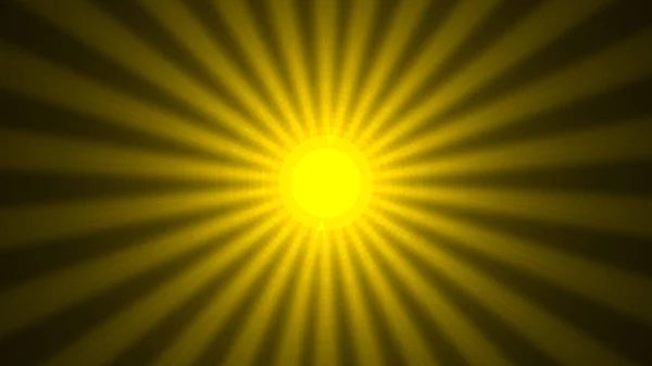 黄色の太陽光線ベクトル背景 放射状のビーム日の出または日没の光レトロデザインイラスト — ストックベクタ