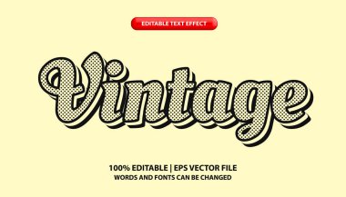 Düzenlenebilir 3d metin efekti şablonu, vintage biçiminde kalın metin