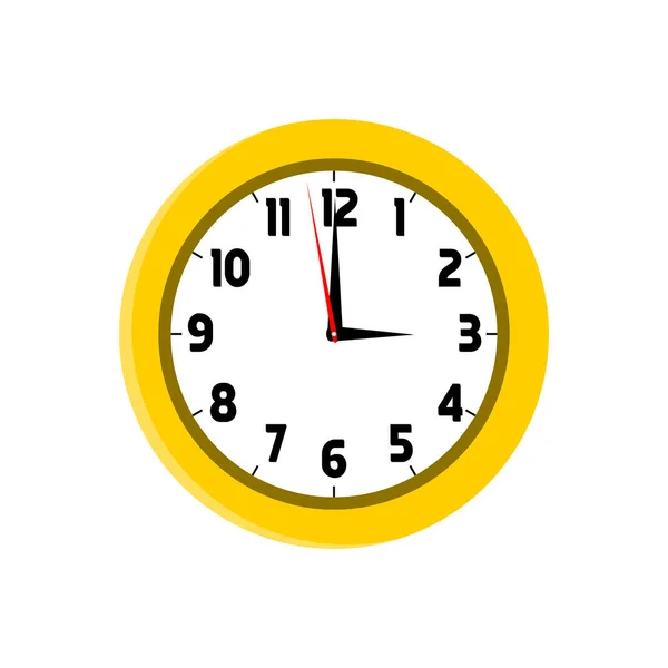 stock vector Yellow wall clock isolated on white background, wall clock icon vector illustration in flat style