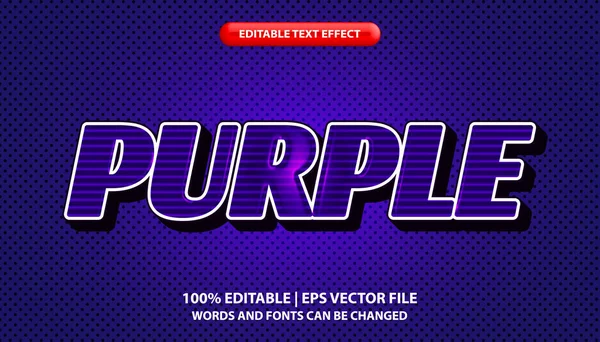 Texto Púrpura Plantilla Efecto Texto Editable Estilo Texto Púrpura Negrita — Archivo Imágenes Vectoriales