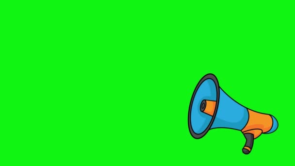 Megafone Rörlig Animation Med Grön Skärm — Stockvideo