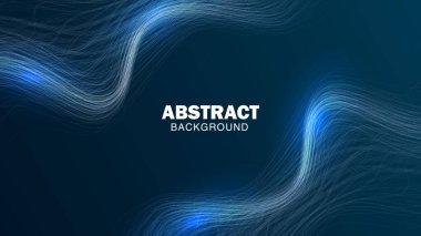 Gelecekçi mavi neon ışık çizgisi soyut arkaplan