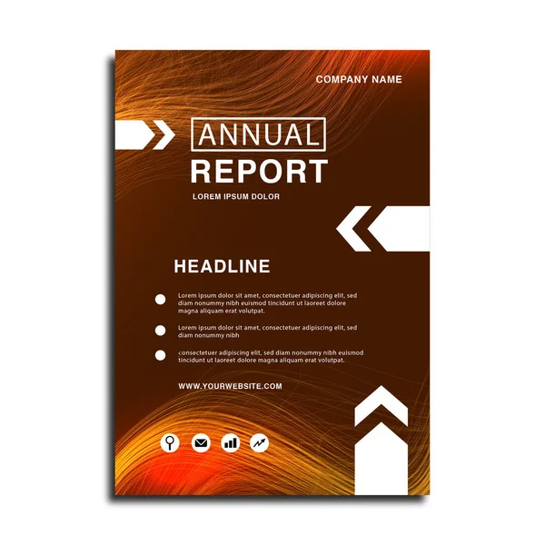 Modèle Rapport Annuel Moderne Brochure Entreprise Professionnelle Avec Fond Ondes — Image vectorielle