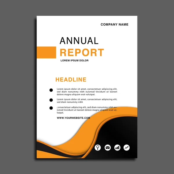 Modern Yıllık Rapor Kapağı Şablonu Veya Mesleki Broşürü Tasarımı — Stok Vektör