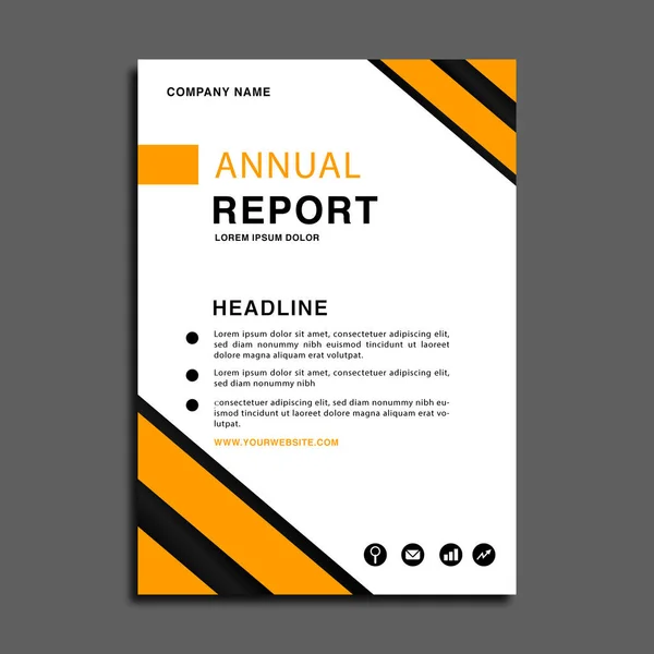 Modern Yıllık Rapor Kapağı Şablonu Veya Mesleki Broşürü Tasarımı — Stok Vektör