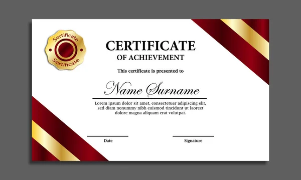 Сертифікат Шаблону Досягнень Простий Сучасний Шаблон Лінії Премії Бізнесу Освітніх — стоковий вектор