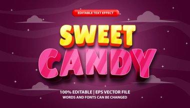 Düzenlenebilir metin efekti şablonu, tatlı şeker yazı tipi yazı tipi biçimi