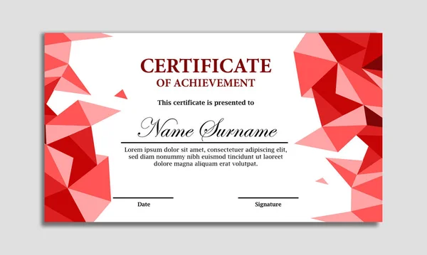 Сертифікат Шаблону Досягнень Простий Сучасний Шаблон Геометричної Лінії Премії Бізнесу — стоковий вектор
