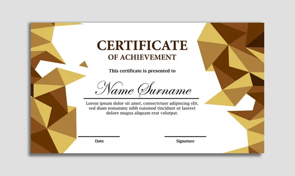 Certificate Achievement Template Simple Modern Geometric Line Pattern Award Business — Stock Vector