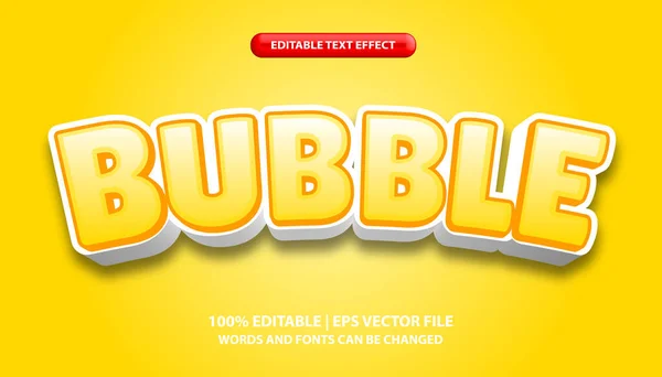 stock vector Bubble editabel text effect template, yellow bold 3d text effect style