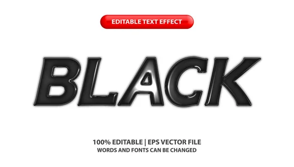 Black Editable Text Effect Template Glossy Bold Futuristic Text Style — Stock Vector