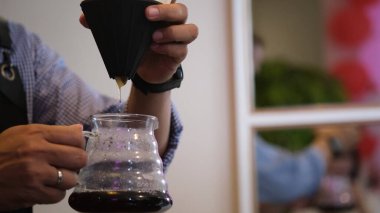 Latina volcano dripper with coffee paper for make coffee.