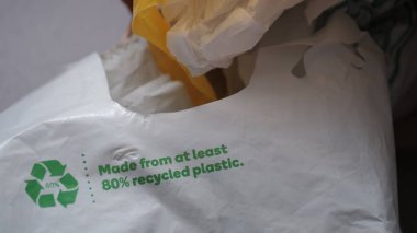 Supermarket Recycled plastic bag. Sydney, 7 February 2023.