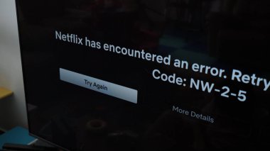 TV display an error of Netflix application. Sydney, 23 january 2023.