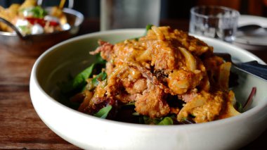 Soft shell crab cooked in curry sauce. Thai food.