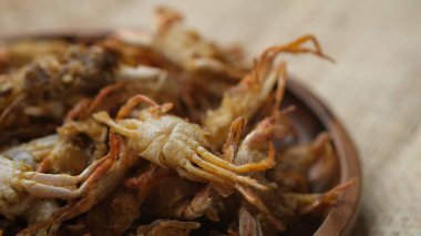 Crispy fried baby soft shell crab