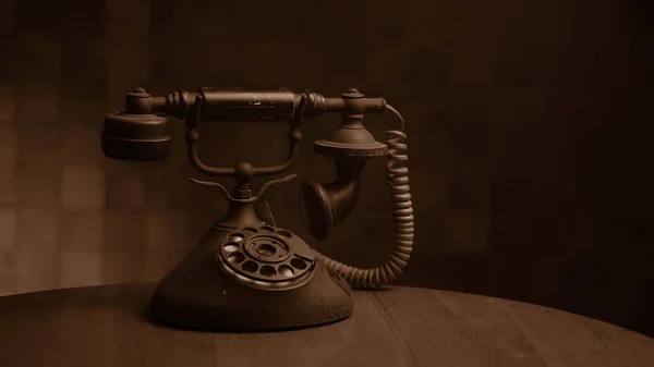 Gamla Vintage Telefon Fotografi Sepia Färg Samling Mandiri Museum Jakarta — Stockfoto
