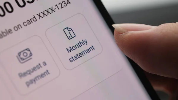 stock image Access monthly statements via smartphone application