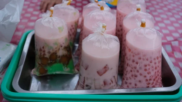 Продажа Ледяного Желе Сагу Mutiara Iftar Rawamangun Рамадан Уличной Еды — стоковое фото