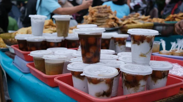 Banana Kolak Bubur Sumsum Para Iftar Rawamangun Ramadan Comida Rua — Fotografia de Stock