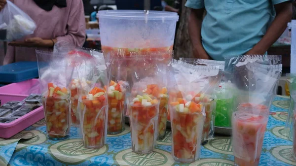 Fruitijs Voor Iftar Rawamangun Markt Ramadan Straatvoedsel — Stockfoto