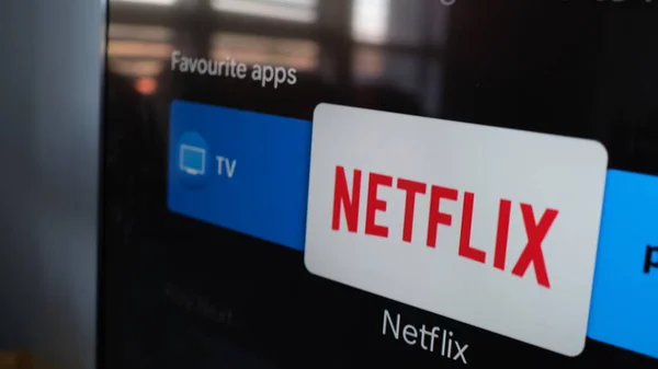 Логотип Netflix Экране Телевизора Сидней Апреля 2023 Года — стоковое фото