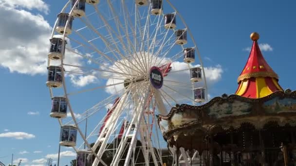 Ferris Wheel Zábavním Parku Sydney Dubna 2023 — Stock video