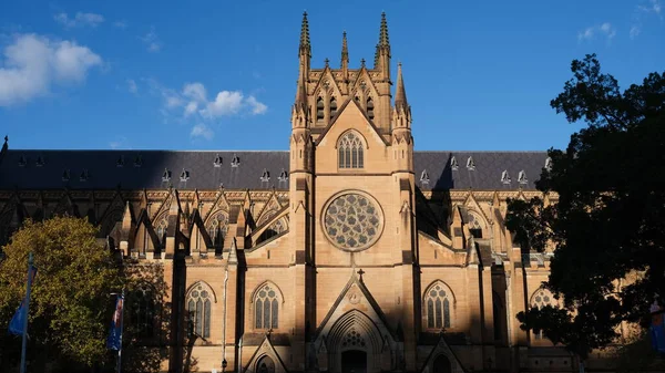 stock image St. Mary's cathedral with blue sky. Sydney, 18 May 2023.