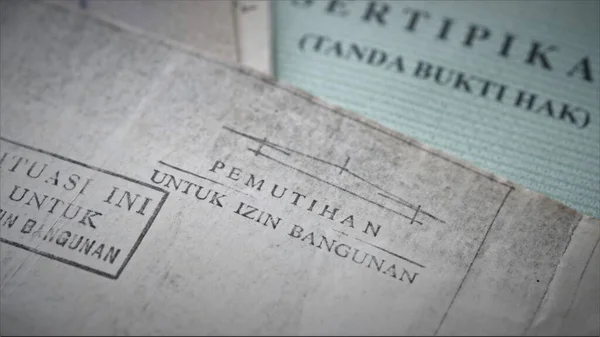 Документ Реставрации Разрешений Строительство Индонезии Пемутихан Изин Бангунан — стоковое фото