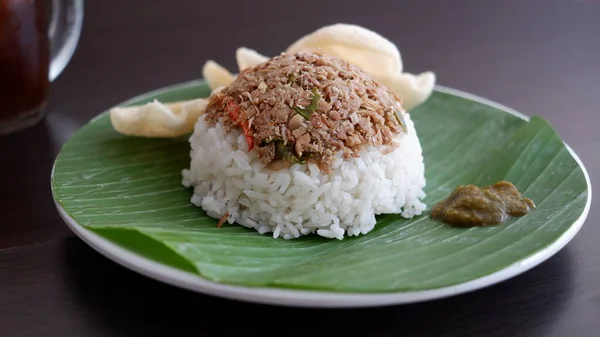 Sego Mengono Traditionell Mat Från Pekalongan Stad Indonesien Livsmedel — Stockfoto
