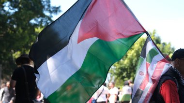 Filistin 'deki savaşı durdurmak için gösteriler. Sydney, 29 Ekim 2023.