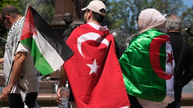 Filistin 'deki savaşı durdurmak için gösteriler. Sydney, 29 Ekim 2023.