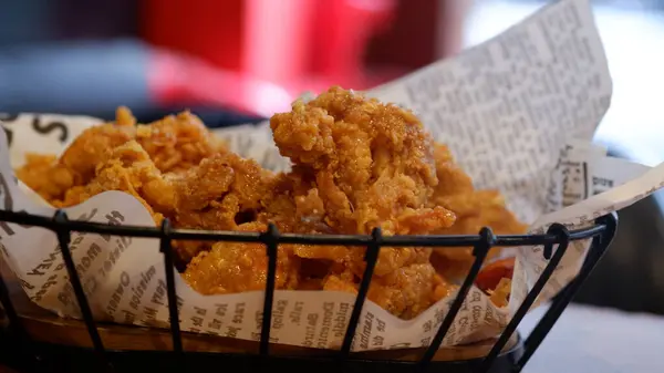 stock image Korean style Honey fried chicken. Korean food.